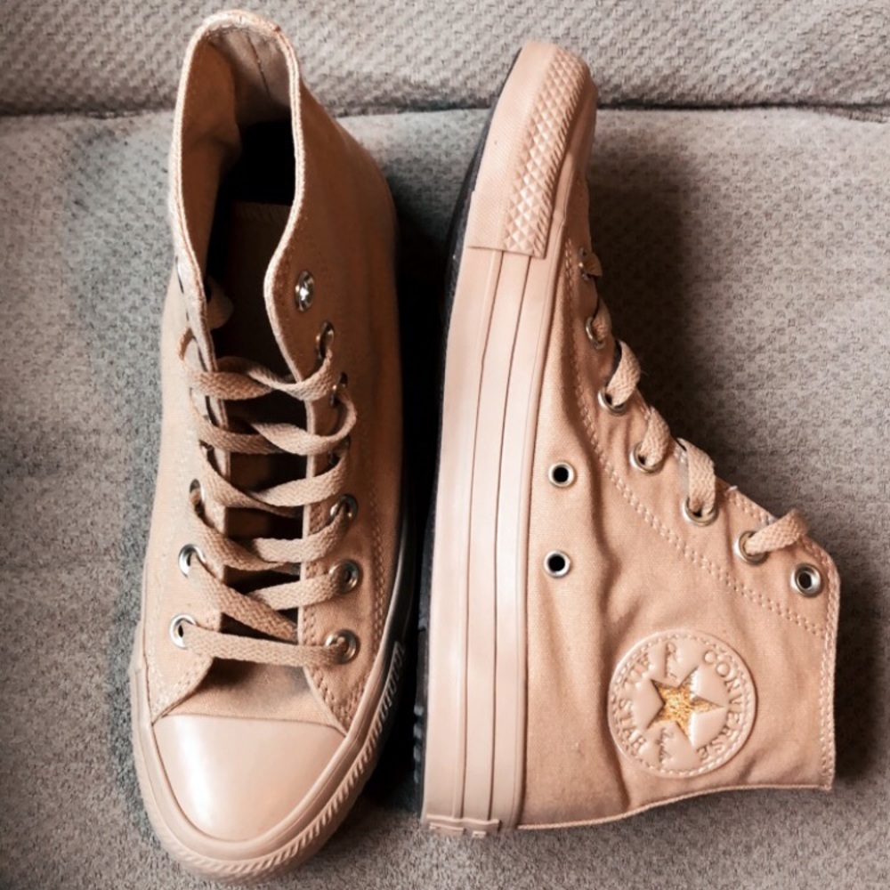 Monotone converse high tops 6.5 tan beige